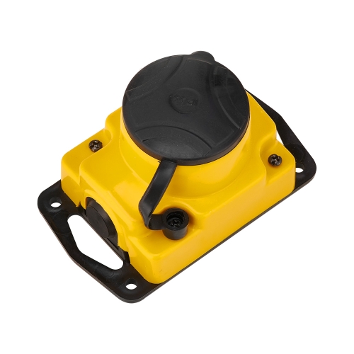 Розетка 1-ая переносная (с/з, 16А, 250В, брызг. защ.) желтый, Bylectrica