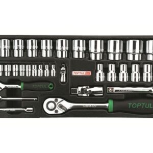 Набор-сет головок 1/4" и 1/2" 34предм. 6гр. 434х176мм TOPTUL