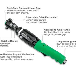 Пневмогайковерт-трещотка 1/2"163Nm SUPER DUTY TOPTUL (KAAL1612)
