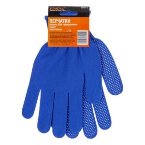 Перчатки нейлон, ПВХ "Микроточка" синие STARTUL