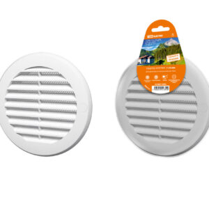 Решетка круглая с москитной сеткой, белая, с фланцем d125, внеш. D161 TDM