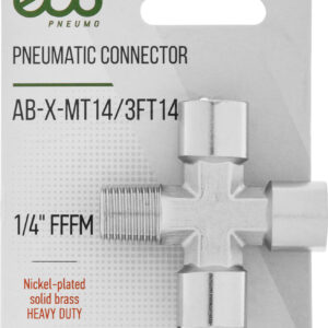 Соединение внутр. резьба 1/4" (3) х нар. резьба 1/4" Х-образное (латунь) ECO