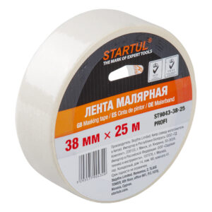 Лента малярная 38ммх25м STARTUL PROFI (ST9043-38-25), белая