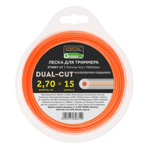 Леска ф 2.7 мм х 15 м кругл. сеч. DUAL-CUT STARTUL GARDEN