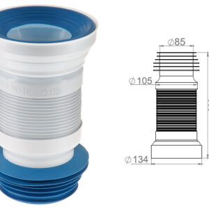 Гофра для унитаза, армированная 600 мм, AV Engineering