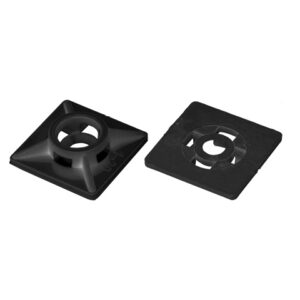 Площадка для хомут-стяжки 27х27 мм черная (500 шт в пакете)