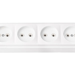 Розетка 4-ая (открытая, б/з) белая, Пралеска, Bylectrica