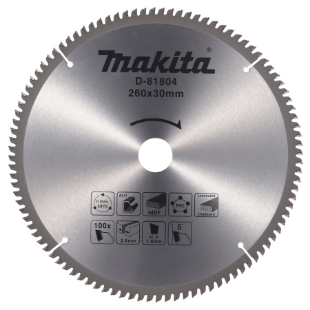Диск пильный 260х30х2,6/1,8 мм 100 зуб. универсальный MAKITA