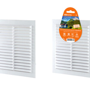 Решетка вентиляционная неразъемная с москитной сеткой, бел. 170х250 TDM