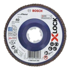 Круг лепестковый 125х22.2 мм G40 плоский BEST FOR METAL X-LOCK BOSCH