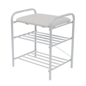 Банкетка для обуви, 500х330х440 мм, серый матовый, NIKA