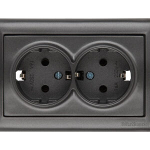 Розетка 2-ая (скрытая, с/з) дымчатая, DARIA, MUTLUSAN