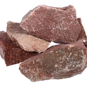 Камень Кварцит малиновый, колотый, в коробке по 20 кг, "Банные штучки"