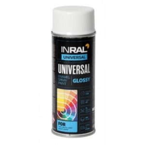 Краска-эмаль аэроз. универсальная белый глянец INRAL 400мл (9003)