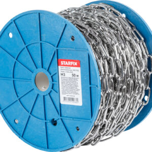 Цепь сварная длиннозвенная М3 нерж.сталь (А2), DIN 763 (бухта 50м) STARFIX