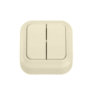 Выключатель 2 клав. (открытый, до 6А) бежевый, Вариант, BYLECTRICA