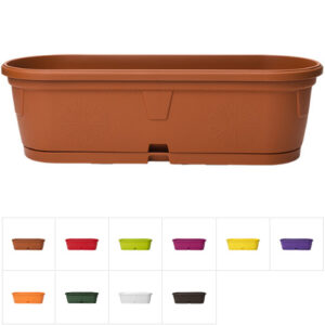 Ящик балконный для цветов Gerber (Гербера) 35x12,5 см с поддоном, DRINA