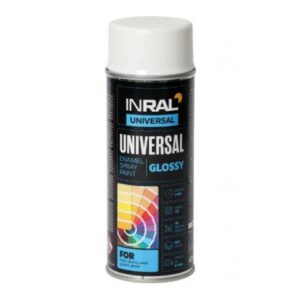 Краска-эмаль аэроз. универсальная бело-молоч. глянц. INRAL 400мл (9010)