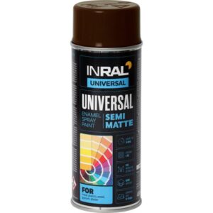 Краска-эмаль аэроз. универсальная шоколадный матовый INRAL 400мл (8017)