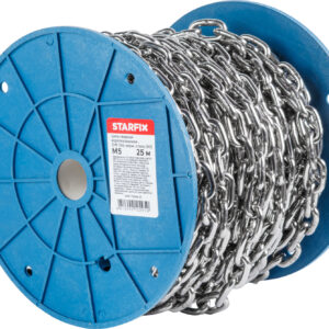 Цепь сварная короткозвенная М5 нерж.сталь (А2), DIN 766 (бухта 25м) STARFIX