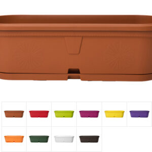 Ящик балконный для цветов Gerber (Гербера) 50x15 см с поддоном, DRINA