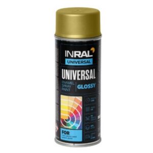 Краска-эмаль аэроз. универсальная золотой металик INRAL 400мл (1036)