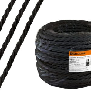 Ретро провод "Эко" 3х1,5 витой,черный (50м) TDM