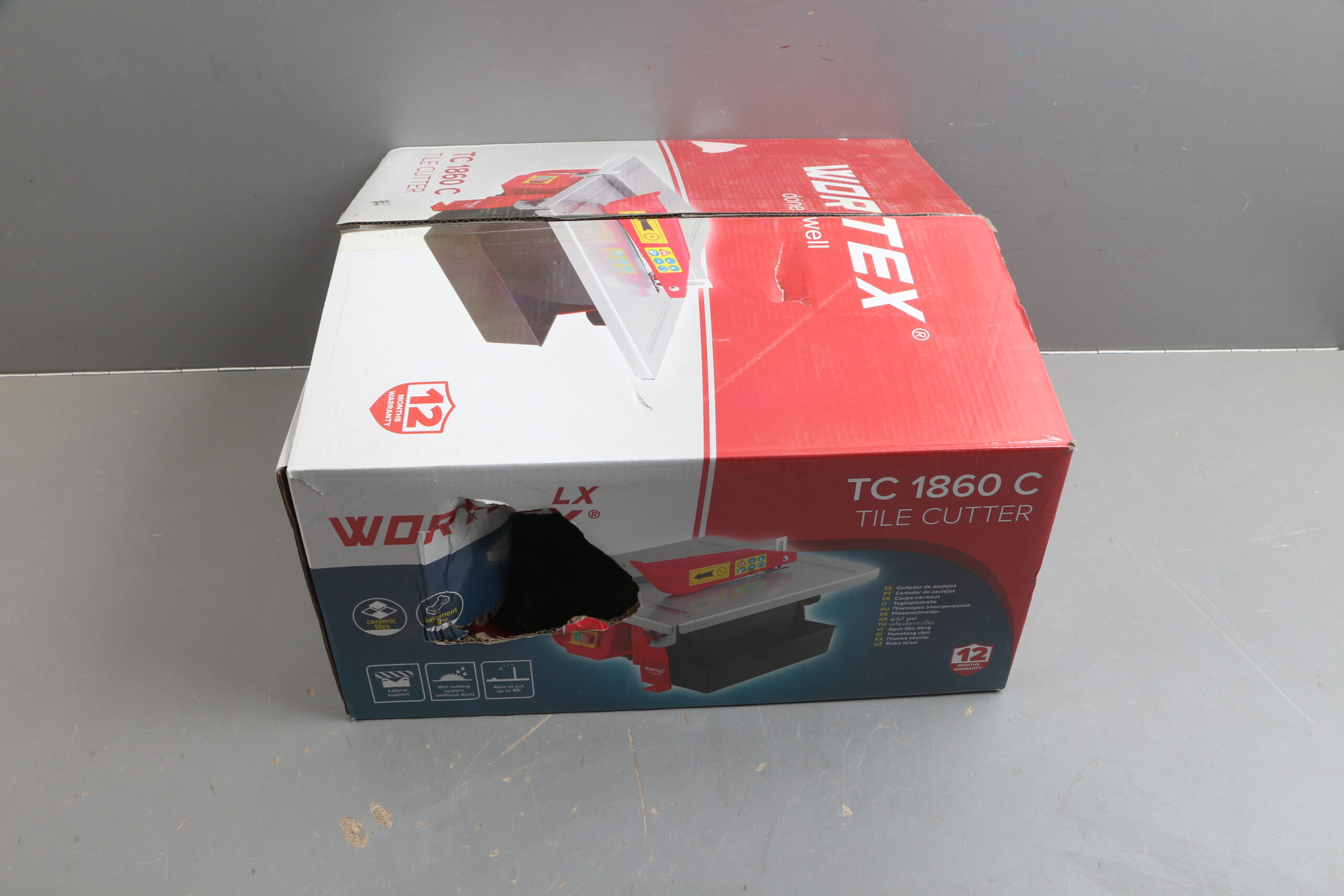 Плиткорез электрический WORTEX LX TC 1860 C в кор. 600 Вт,180 мм, 2800 об. мин., глубина до 34 мм