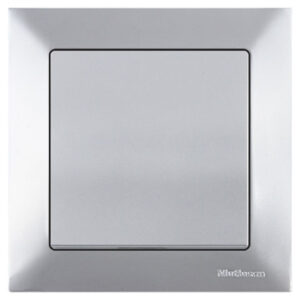 Выключатель 1-клав. двухполюсный (скрытый, пруж. зажим) серебро, DARIA, MUTLUSAN