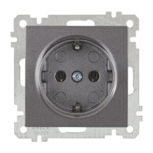 Розетка 1-ая (скр, б/рамки, с/з) дымчатая, CANDELA (DARIA), MUTLUSAN