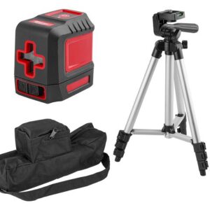 Нивелир лазерный WORTEX LL 0210-1 со штативом в кор. 2х130°, до 15 м, +/- 0.3 мм/м, красный