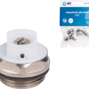 Воздухоотводчик 1/2"  (кран Маевского) для радиатора,(5 шт. инд. упак.) AV Engineering
