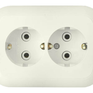 Розетка 2-ая (скрытая, с/з) бежевая, Гармония, BYLECTRICA