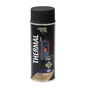 Краска-эмаль аэроз. термостойкая силиконовая черный INRAL 400мл (9011)