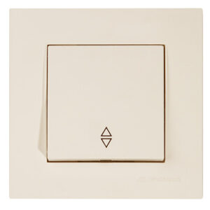 Выключатель проходной 1-клав. (скрытый, винт. зажим) кремовый, RITA, MUTLUSAN