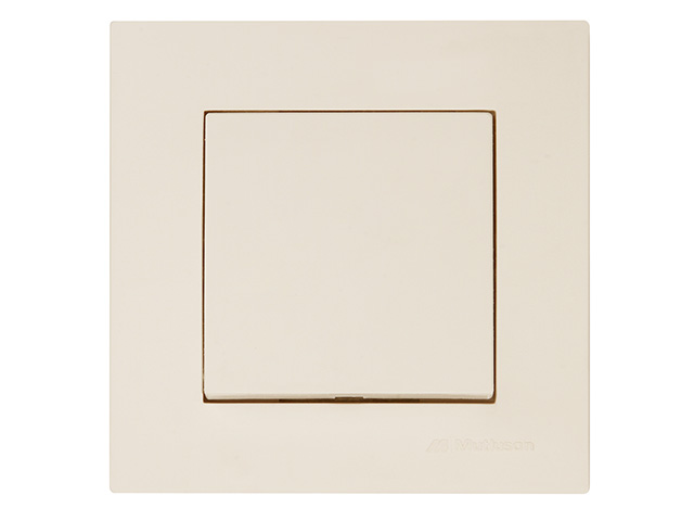 Выключатель двухполюсный (скрытый, винт. зажим) кремовый, RITA, MUTLUSAN