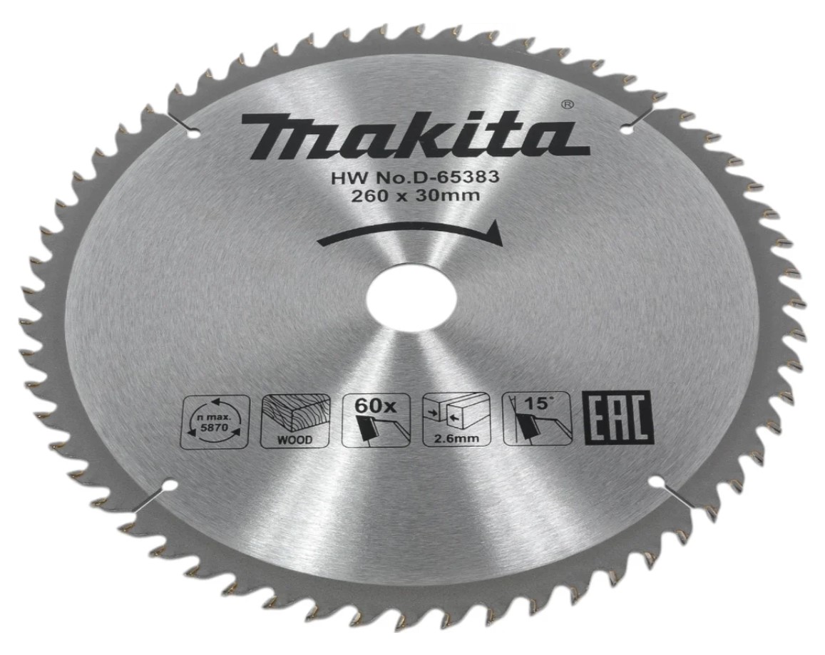 Диск пильный 260х30х2,6 мм 60 зуб. по дереву MAKITA