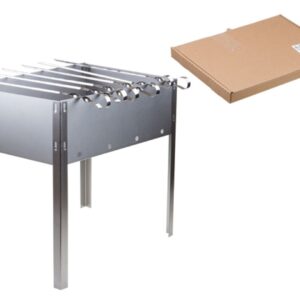 Мангал сборный "Походный" с шампурами в г/карт.кор.350х250х350х0,4толщ,6 шамп. угол.),PERFECTO LINEA