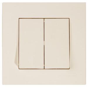 Выключатель 2-клав. (скрытый, пруж. зажим) кремовый, RITA, MUTLUSAN