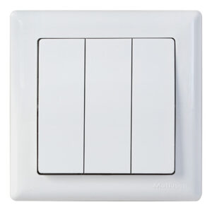 Выключатель 3- клав. (скрытый, пруж. зажим) белый, DARIA, MUTLUSAN