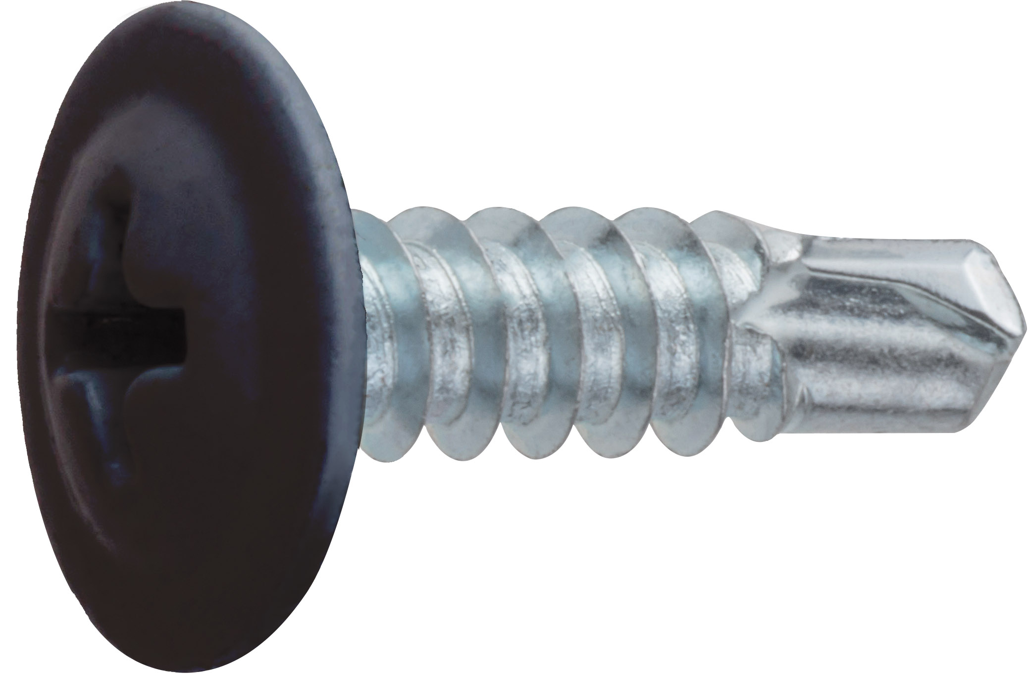 Саморез 4.2х19 мм с прессшайбой, цинк, со сверлом, RAL 8017 (12000 шт в коробе) STARFIX