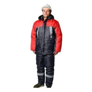 Костюм (куртка+п/к) утепленный "Балтика" (серо-красный, Оксфорд)р-р 60-62 рост 182-188, РФ