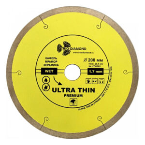 Алмазный круг 200х25,4мм по керамике сплошн.ультратонкий Hot Press