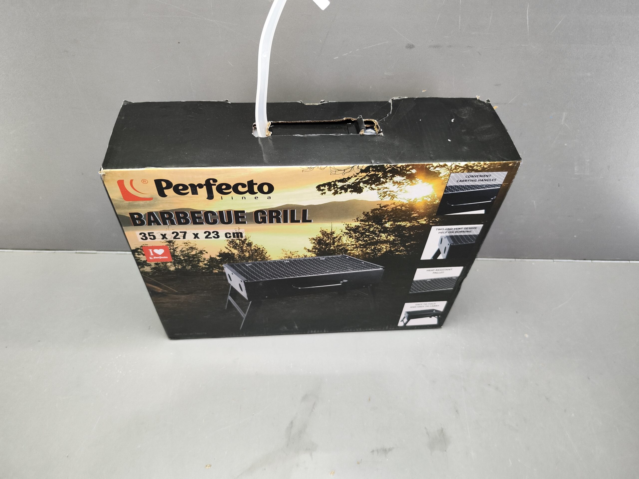 Мангал-барбекю складной с решеткой, 35х27х23 см, сталь, PERFECTO LINEA уцененный (0559696656)