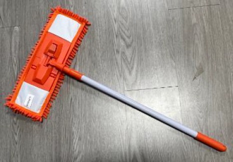 Швабра для пола с насадкой из шенилла, оранжевая, PERFECTO LINEA