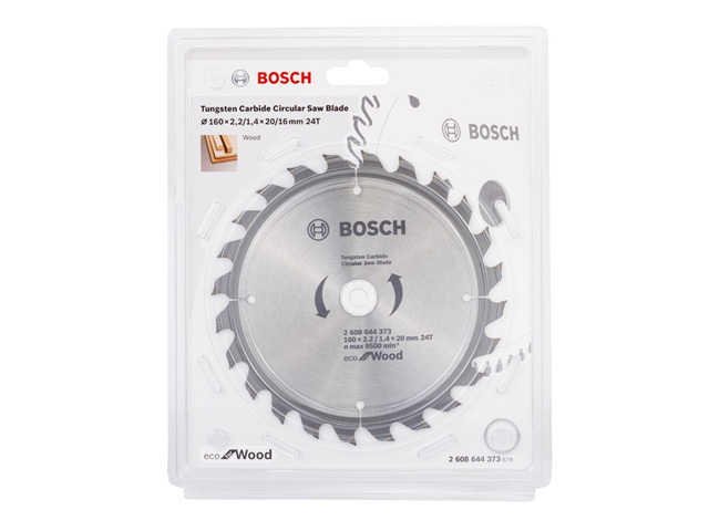 Диск пильный 160х20 мм 24 зуб. универсальный ECO WOOD BOSCH