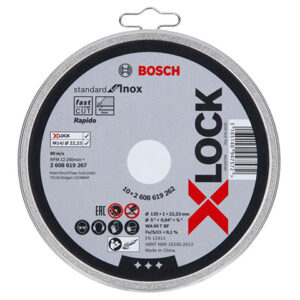 Круг отрезной 125х1.0x22.2 мм для нерж. стали X-LOCK Standard BOSCH (10 шт.)