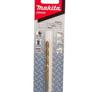 Сверло по металлу ц/х 5.0х52х86 мм HSS-TiN Economy MAKITA