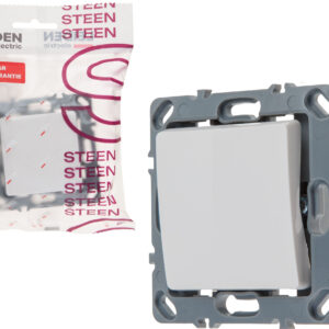 Выключатель 1 клав. (скрытый, механизм, 10А) белый, Steen, LEIDEN ELECTRIC