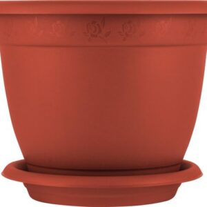 Горшок для цветов с подставкой, 2,1 л., Борнео, терракотовый, InGreen